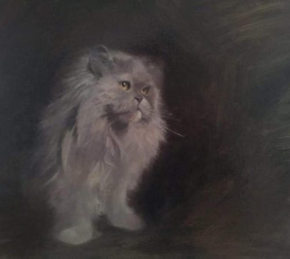 Atmospheric oil study of a long-haired cat