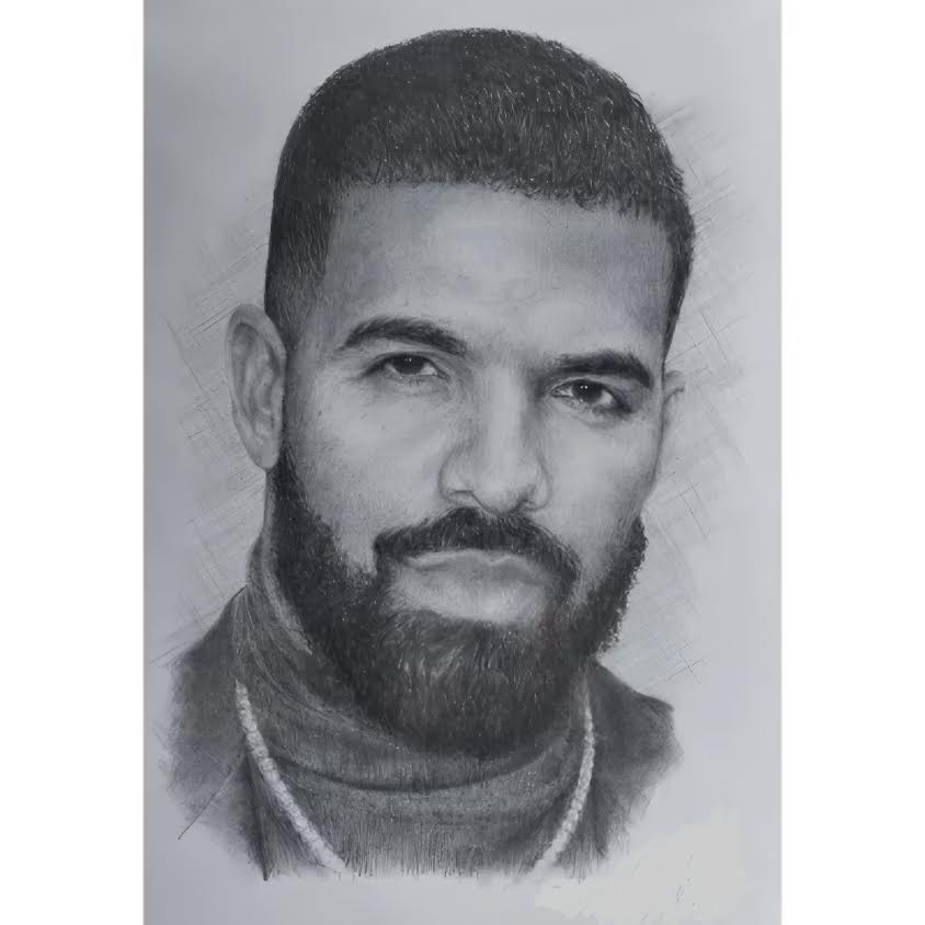 Graphite portrait of a world-famous recording artist